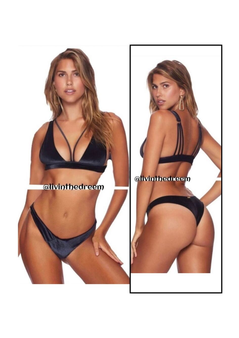 Beach Bunny High Apex Halter Top And Sydney Tango Thong Bottom XL/L Set $230